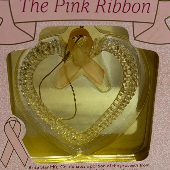 Heart-Shaped Pink Ribbon Ornament - Picture 2 of 5